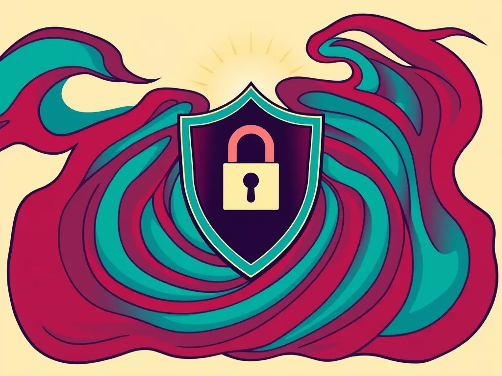 Shield representing legal protection and terms